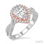 Pear Shape Semi-Mount Halo Diamond Engagement Ring