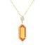 Citrine & Diamond Paperclip Pendant