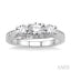 Round Shape Past Present & Future Diamond Engagement Ring