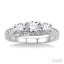 Round Shape Past Present & Future Diamond Engagement Ring