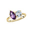 Amethyst & Sky Blue Topaz Toi et Moi Ring