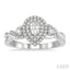 Pear Shape Halo Diamond Engagement Ring