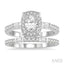 Oval Shape Halo Diamond Wedding Set