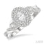 Oval Shape Halo Diamond Engagement Ring