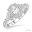 Oval Shape Halo Diamond Engagement Ring