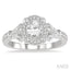Oval Shape Halo Diamond Engagement Ring