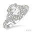 Oval Shape Semi-Mount Halo Diamond Engagement Ring