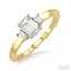 Emerald Shape Semi-Mount Diamond Engagement Ring