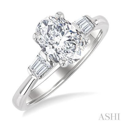 Oval Shape Semi-Mount Diamond Engagement Ring