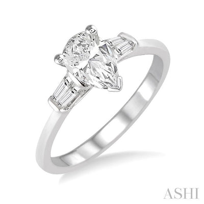 Pear Shape Semi-Mount Diamond Engagement Ring