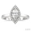 Marquise Shape Semi-Mount Halo Diamond Engagement Ring