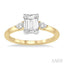 Emerald Shape Semi-Mount Diamond Engagement Ring