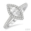 Marquise Shape Semi-Mount Halo Diamond Engagement Ring