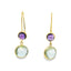 Amethyst & Green Quartz Drop Earrings