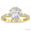 Pear Shape Halo Diamond Engagement Ring