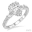Pear Shape Halo Diamond Engagement Ring