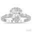 Pear Shape Halo Diamond Engagement Ring