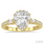 Pear Shape Semi-Mount Halo Diamond Engagement Ring