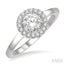 Round Shape Semi-Mount Halo Diamond Engagement Ring