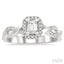 Emerald Shape Semi-Mount Halo Diamond Engagement Ring