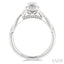 Emerald Shape Semi-Mount Halo Diamond Engagement Ring