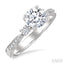 Round Shape Past Present & Future Diamond Engagement Ring