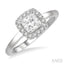 Princess Shape Halo Diamond Engagement Ring