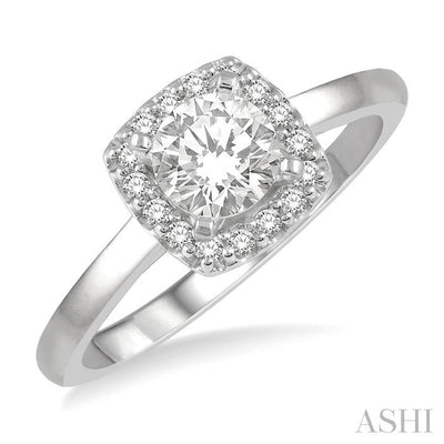 Cushion Shape Halo Diamond Engagement Ring