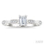Emerald Shape Semi-Mount Diamond Engagement Ring