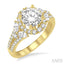 Round Shape Semi-Mount Halo Diamond Engagement Ring