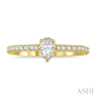Pear Shape Semi-Mount Diamond Engagement Ring