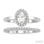 Oval Shape Halo Diamond Wedding Set