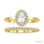 Oval Shape Halo Diamond Wedding Set