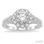Round Shape Semi-Mount Halo Diamond Engagement Ring