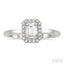 Emerald Shape Halo Diamond Engagement Ring
