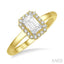 Emerald Shape Halo Diamond Engagement Ring