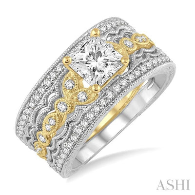 Princess Shape Diamond Wedding Set