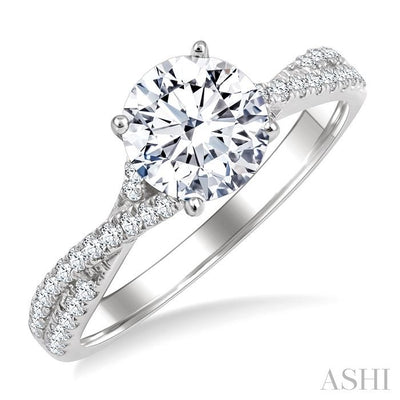 Round Shape Semi-Mount Diamond Engagement Ring