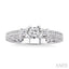 Princess Shape Past Present & Future Diamond Engagement Ring