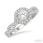 Round Shape Semi-Mount Halo Diamond Engagement Ring