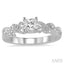 Princess Shape Semi-Mount Diamond Engagement Ring