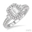 Emerald Shape Halo Diamond Engagement Ring