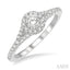 Round Shape Semi-Mount Halo Diamond Engagement Ring