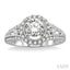Round Shape Halo Diamond Engagement Ring