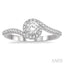 Round Shape Semi-Mount Halo Diamond Engagement Ring