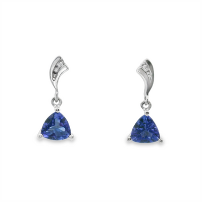 Tanzanite & Diamond Drop Earrings