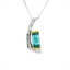Blue Zircon & Diamond Pendant