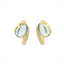 Cabochon Aquamarine & Diamond Hoop Earrings