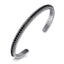 Bujukan Sterling Silver Black Spinel Bangle Bracelet