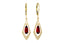 Garnet & Diamond Leverback Drop Earrings